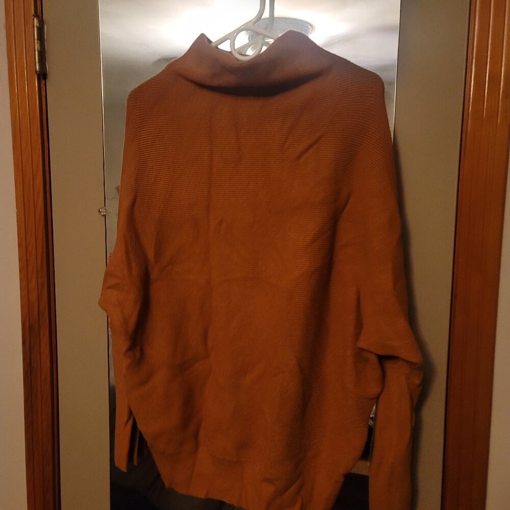 Womens Blue Ivy Burnt Orange Batwing Sweater M/L